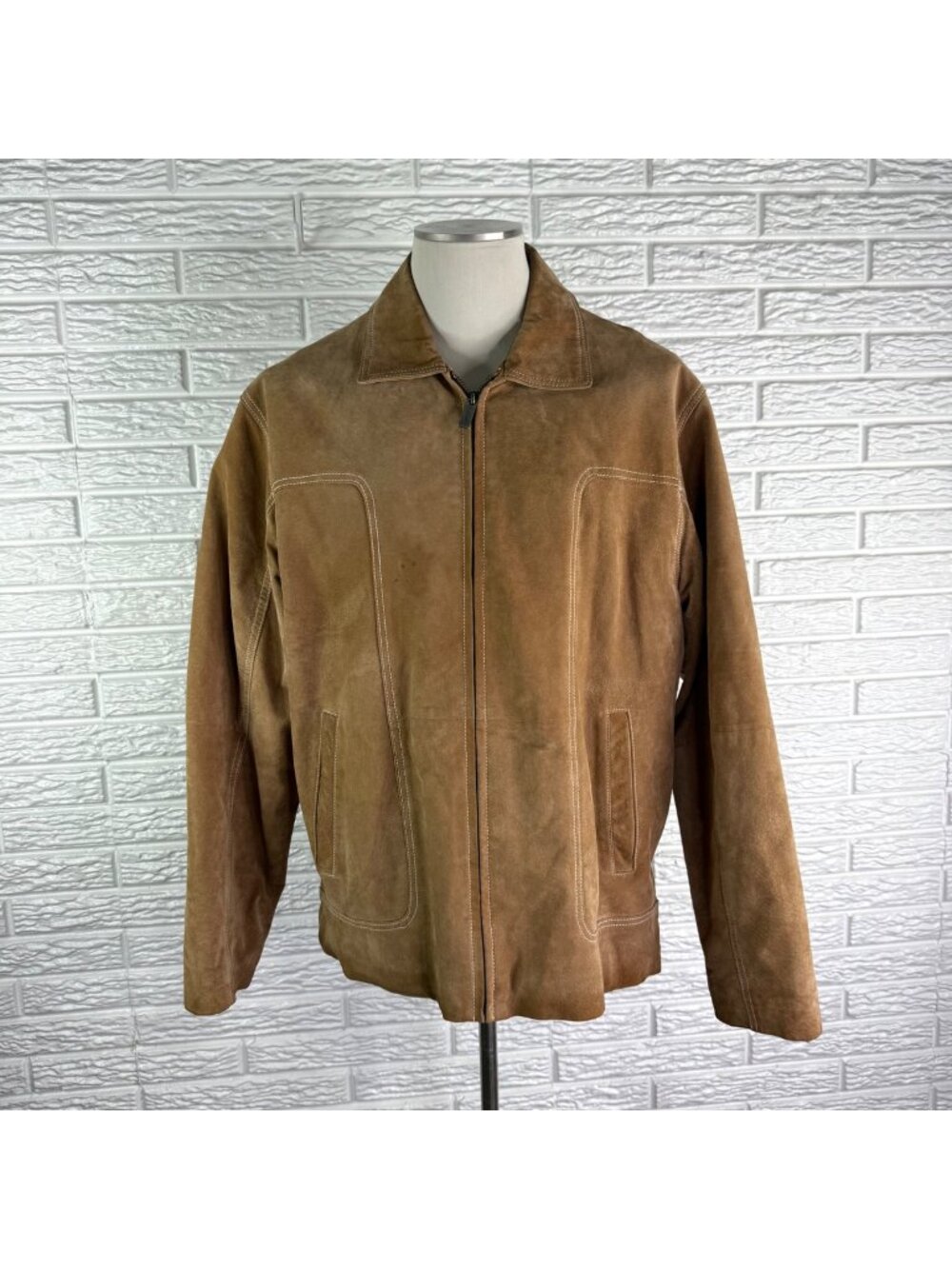 Vintage Wilsons Leather M. Julian Tan Suede Jacket Full Zip Front Size Large